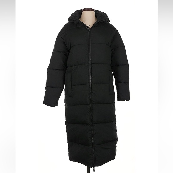 NWT Girlfriend Collective Black Long Puffer Winter Coat large - Picture 2 of 16